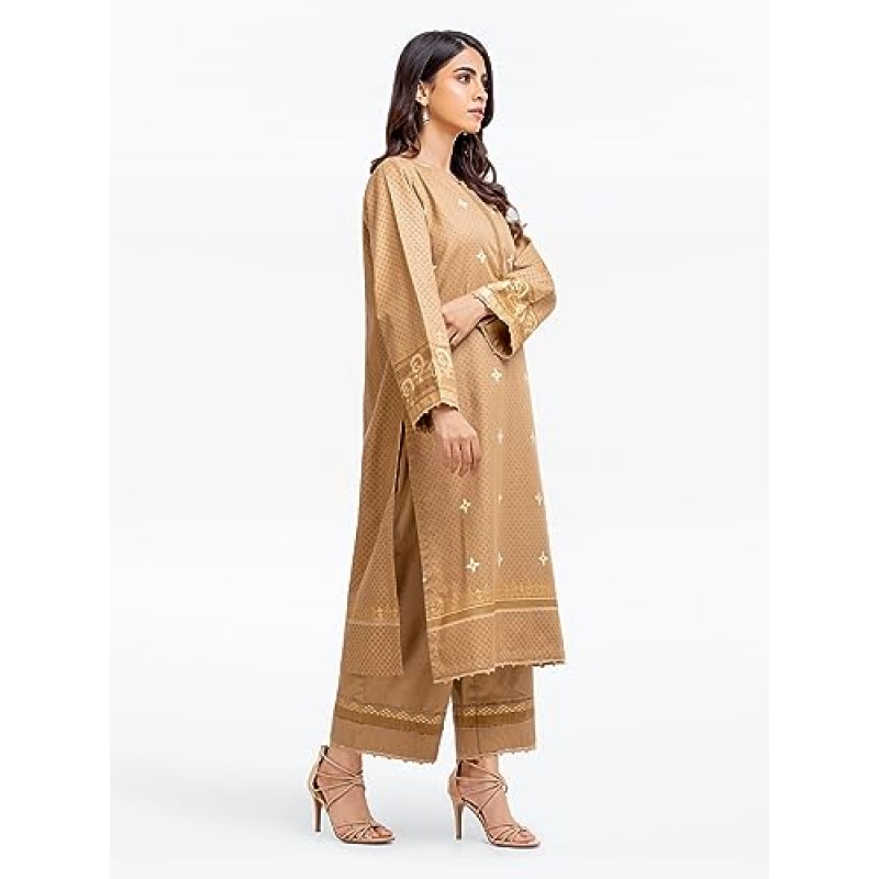 edenrobe 여성용 파키스탄 인도 Salwar Kameez 스티치 에스닉 슈트 – 커티와 바지 착용 가능 - 2PCS
