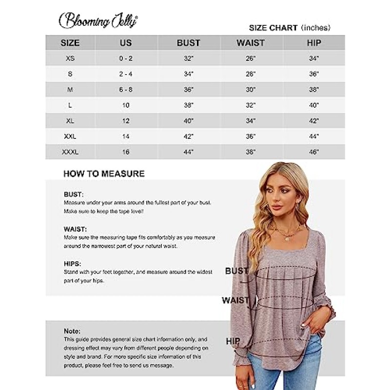 Blooming Jelly Womens 루즈핏 Dressy 튜닉 탑 Dressy 캐주얼 스퀘어 넥 블라우스 레깅스 용 긴팔 셔츠