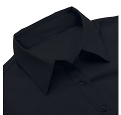 PIER 17 여성용 버튼 다운 셔츠, 맞춤형 긴 소매 캐주얼 비즈니스 전문 사무 작업 칼라 드레스 블라우스