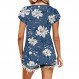 여성 여름 탑 캐주얼 컨트리 V 넥 레이스 티셔츠 꽃잎 슬리브 패션 루즈핏 블라우스