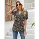 Micoson Womens V 넥 퍼프 반소매 Pleated T 셔츠 패션 여름 탑 캐주얼 튜닉 블라우스