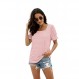 WIHOLL 여성용 탑 여름 캐주얼 프릴 트림 슬리브 스퀘어 넥 T 셔츠
