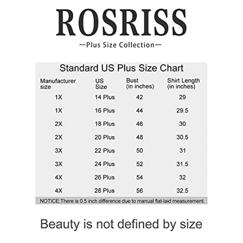 ROSRISS 여성용 플러스 사이즈 긴 소매 티셔츠 주머니가 있는 캐주얼 튜닉 셔츠