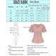 GRACE KARIN 여성용 브이넥 프릴 반소매 블라우스 페플럼 탑 버튼다운 셔츠