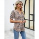 LOMON 셔츠 여성용 퍼프 반소매 플리츠 티셔츠 탑 패션 캐주얼 V 넥 스모크 튜닉 블라우스