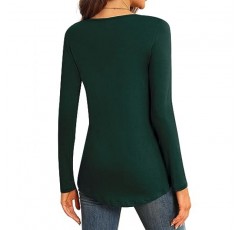 DILIUXING 2023 여성용 긴 소매 튜닉 탑 라운드 넥 플리츠 캐주얼 귀여운 티셔츠 기본 루즈 블라우스