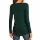 DILIUXING 2023 여성용 긴 소매 튜닉 탑 라운드 넥 플리츠 캐주얼 귀여운 티셔츠 기본 루즈 블라우스