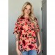 Luvamia 2023 여성용 블라우스 Dressy 캐주얼 꽃 무늬 Boho Babydoll Flowy Tops 여름 짧은 벨 슬리브 셔츠