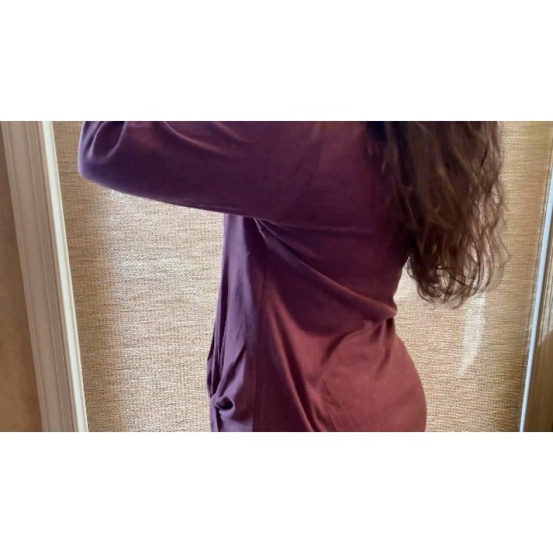NILOUFO 여성용 긴 소매 셔츠 캐주얼 블라우스 트렌디 트위스트 매듭 튜닉 레깅스용 탑