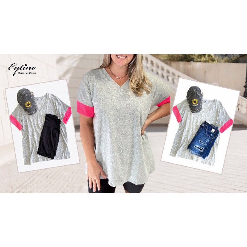 Eytino Womens 플러스 사이즈 T 셔츠 반바지 슬리브 크루 넥 폴카 도트 프린트 여름 인과 티셔츠 (1X-5X)