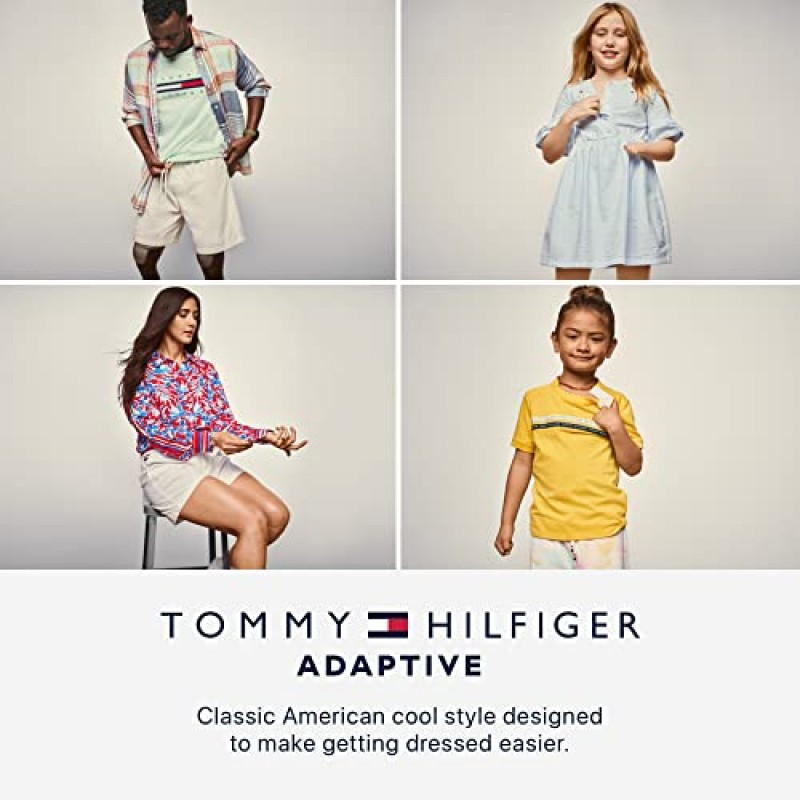 Tommy Hilfiger 여성용 어댑티브 로고 스트라이프 셔츠