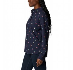 컬럼비아 여성용 실버 리지 유틸리티 패턴 긴소매 셔츠