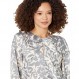 BCBGMAXAZRIA 여성용 편안한 탑 팔꿈치 벨 슬리브 라운드 넥 트위스트 매듭 신치 허리 새시 타이 셔링 셔츠