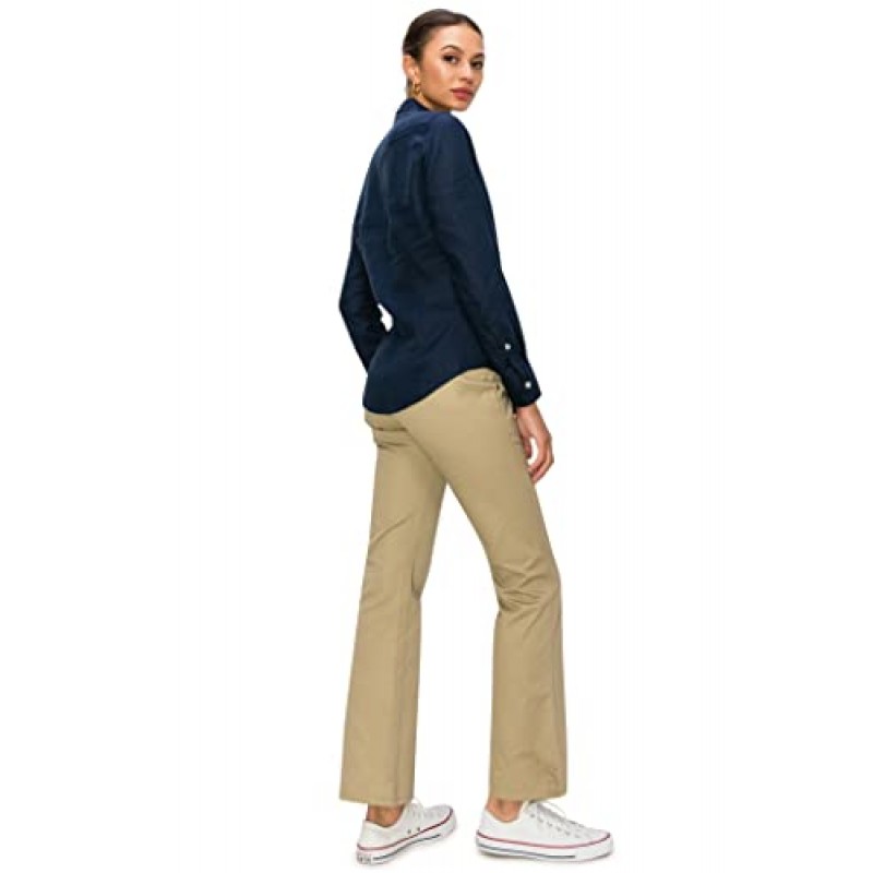 Cali1850 여성 캐주얼 린넨 셔츠 – 클래식 핏 100% 린넨 긴 소매 핏 버튼 다운 탑 칼라 블라우스