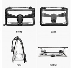 Joryin 여성용 클리어 백 클리어 백 경기장 승인 숄더 백 크로스 바디 백 소형 클리어 지갑 체인 핸드백