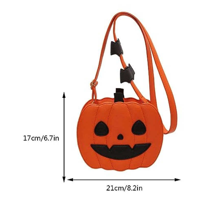 여성을위한 할로윈 호박 크로스 바디 백 참신 호박 지갑 할로윈 악마 숄더 백 재미 있은 크로스 바디 지갑