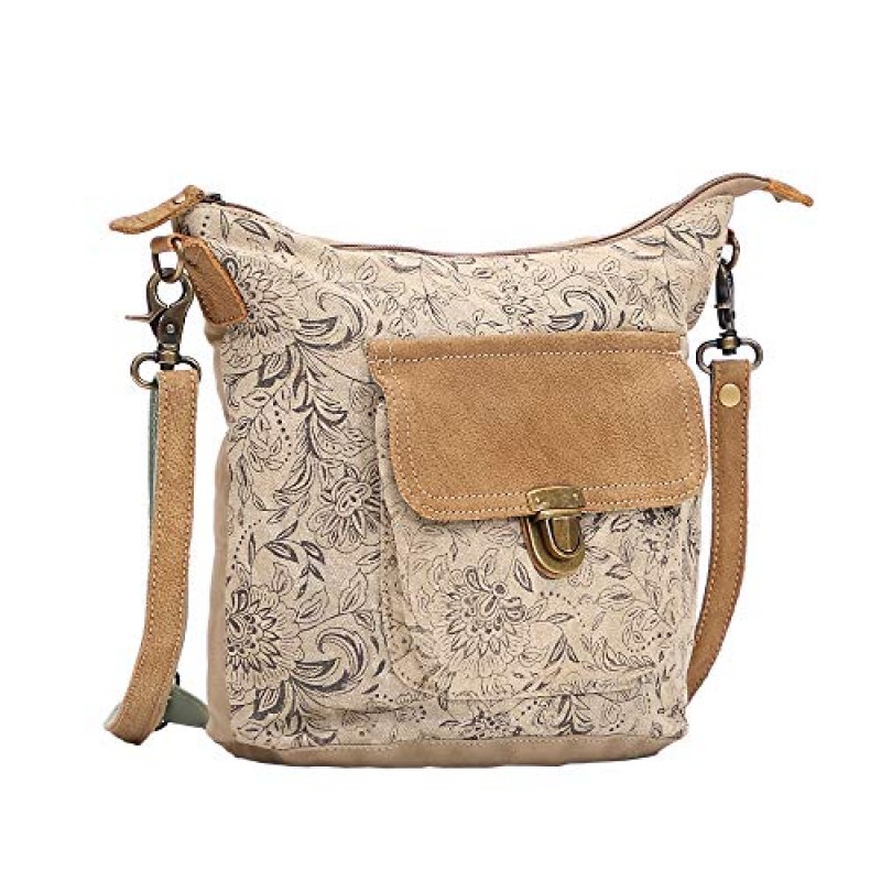 Myra Bag Doyen 업사이클링 캔버스 & 가죽 숄더백 S-1524