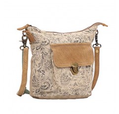 Myra Bag Doyen 업사이클링 캔버스 & 가죽 숄더백 S-1524