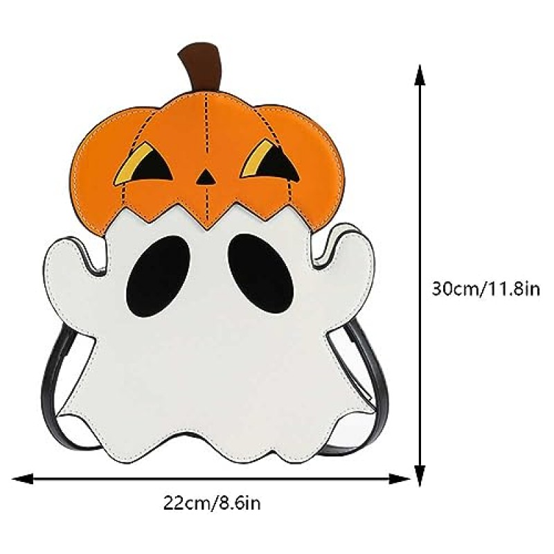 GETERUUV 할로윈 호박 지갑 참신 유령 지갑 PU 가죽 할로윈 Crossbody 가방 여성 남성을위한 할로윈 액세서리
