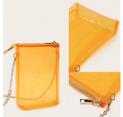 미니 지우기 Crossbody 가방 색상 투명 지갑 숄더 가방 골든 체인 PVC 핸드백 여자 여자를위한 지퍼가 달린 가방