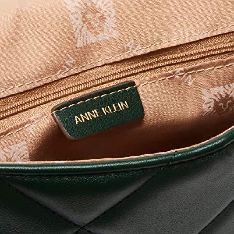 Anne Klein 퀼팅 숄더백, 에버그린