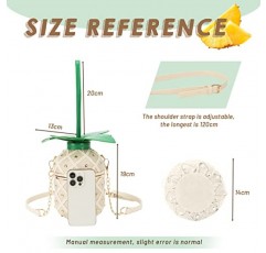 Lanpet 파인애플 모양의 크로스 바디 백 여성용 PU 가죽 리벳 체인 스트랩 숄더 백 토트 핸드백