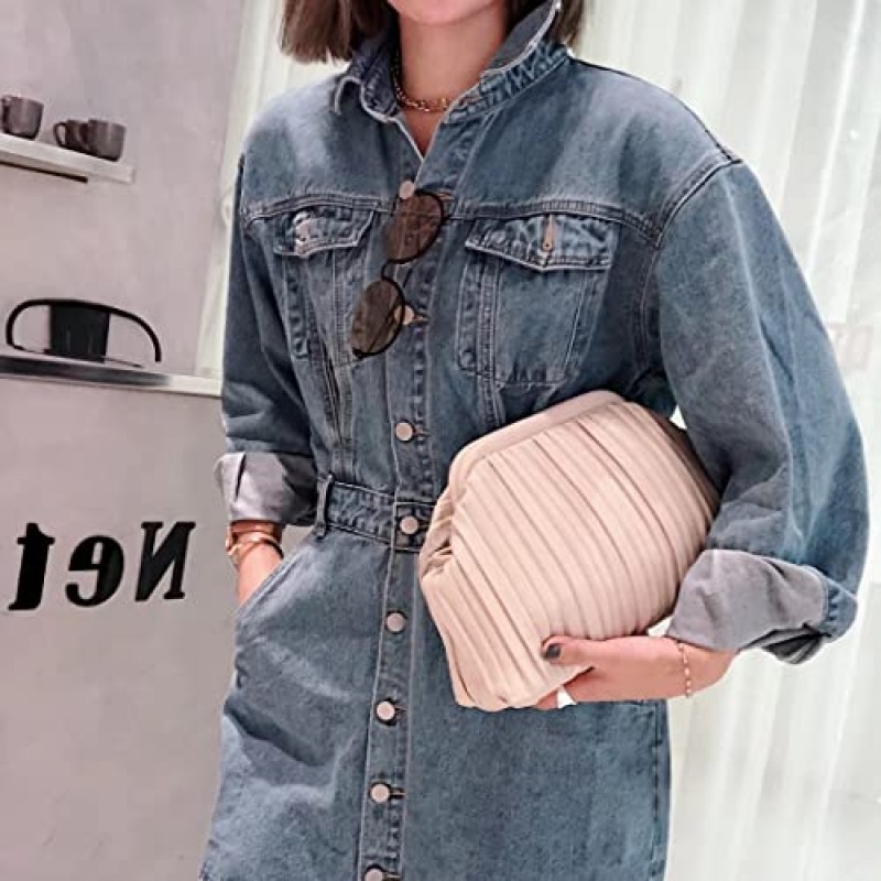 NIUEIMEE ZHOU 여성용 만두 가방 PU 가죽 클라우드 핸드백 클러치 지갑 레트로 숄더 크로스 바디 백