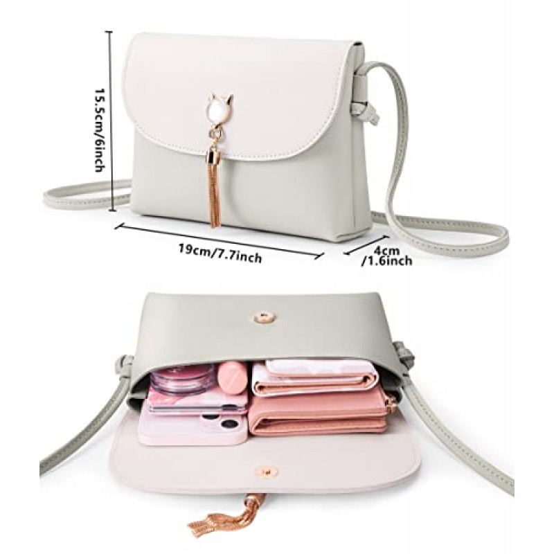 KALIDI 술 Crossbody 가방 작은 어깨 가방 비건 가죽 스트랩 작은 지갑 여성을위한 일일 패션 핸드백