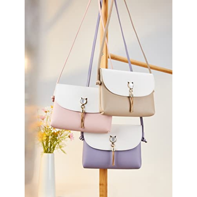 KALIDI 술 Crossbody 가방 작은 어깨 가방 비건 가죽 스트랩 작은 지갑 여성을위한 일일 패션 핸드백