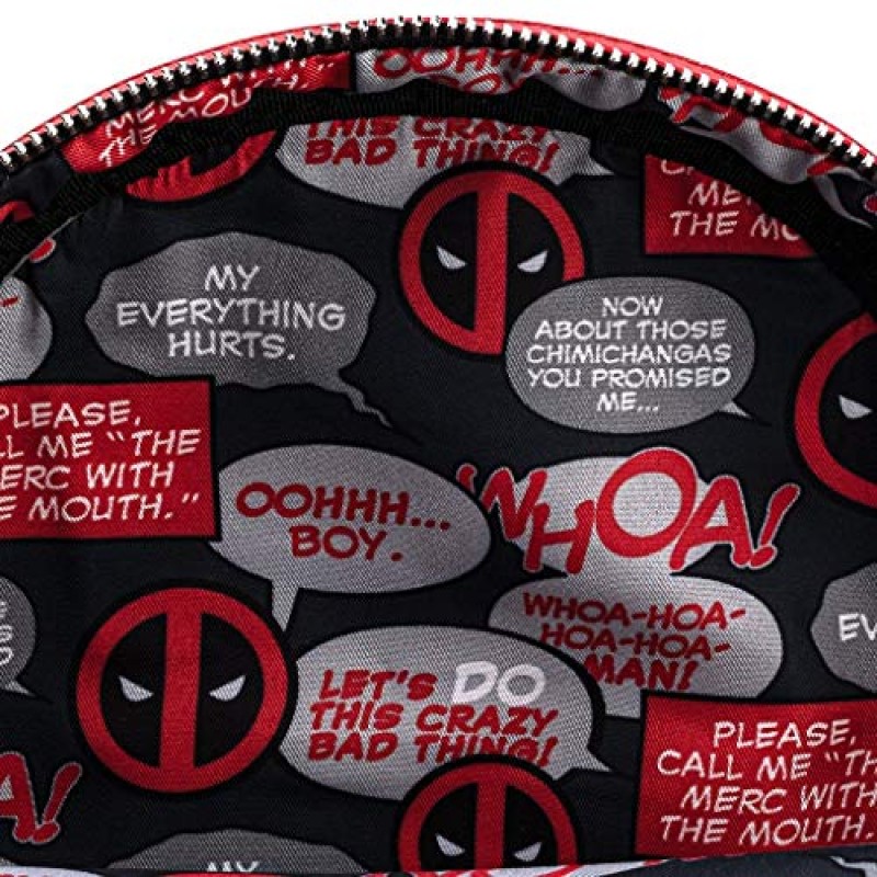 Loungefly Deadpool Merc with a Mouth Cosplay 여성용 더블 스트랩 숄더백 지갑