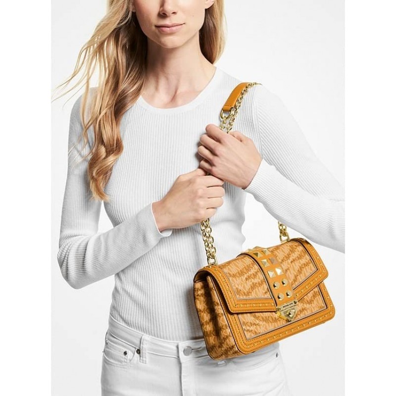 Michael Kors 소호 스터드 라지 애니멀 프린트 로고 숄더백