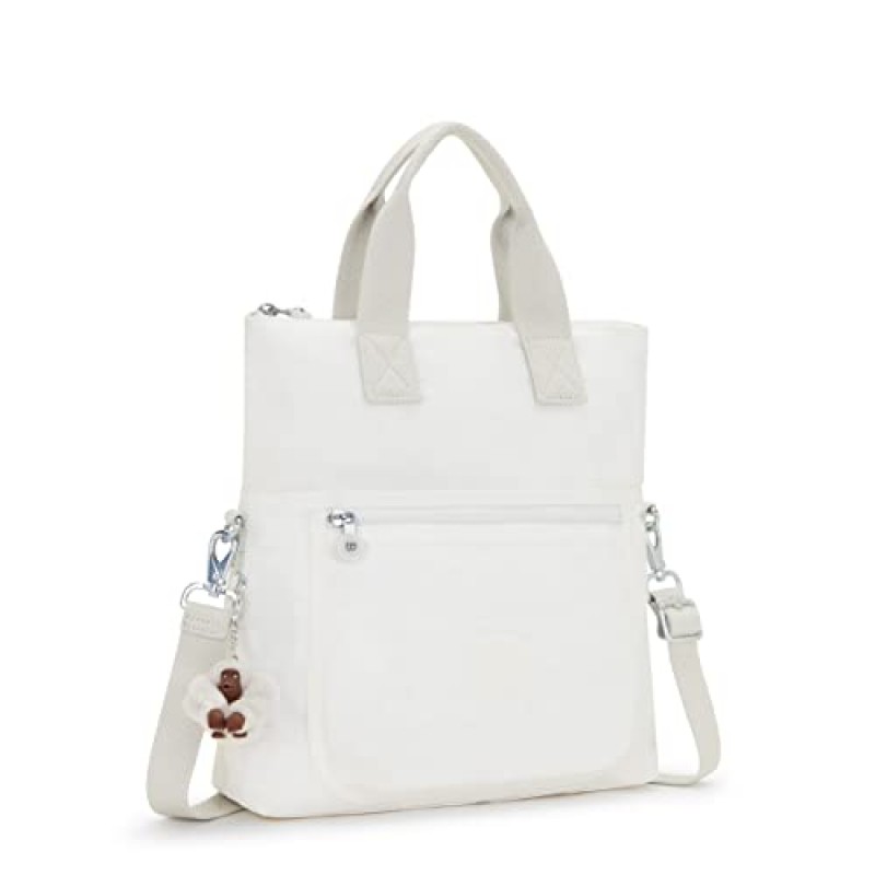 Kipling 여성용 Eleva 숄더, 패셔너블하고 스타일리쉬하며 탈부착 및 조절 가능한 스트랩, 나일론 여행용 가방, Alabaster Tonal