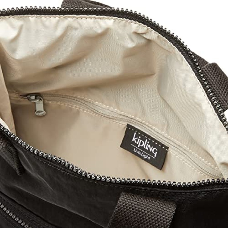 Kipling 여성용 Eleva 숄더, 패셔너블하고 스타일리시하며 탈부착 및 조절 가능한 스트랩, 나일론 여행용 가방, 블랙 톤