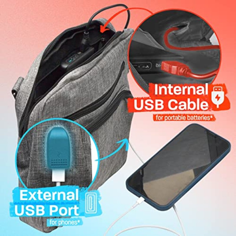 누파우치 숄더 도난 방지 가방 조절 가능한 스트랩 USB 충전 포트 크로스바디