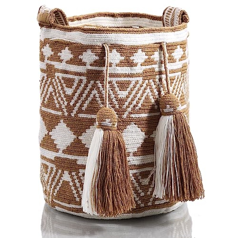Wayuu 보호 시크 컬렉션 디자이너 핸드 우븐 크로셰 토트백