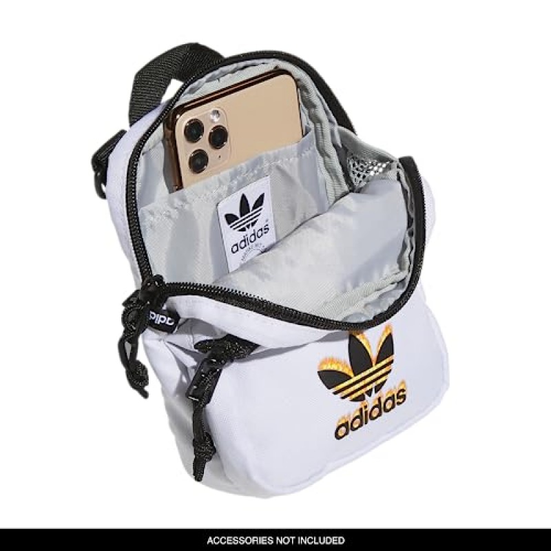 adidas Originals Originals 유틸리티 페스티벌 3.0 크로스바디, 화이트/블랙, 원 사이즈