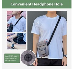 THUMBERLY 남성용 미니 크로스 바디 백 숄더 백 지갑 전화 및 물병 정리 이어폰 구멍이있는 소형 메신저
