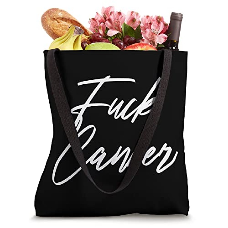 유방암 인식 셔츠 Fuck Cancer Survivor 토트 백