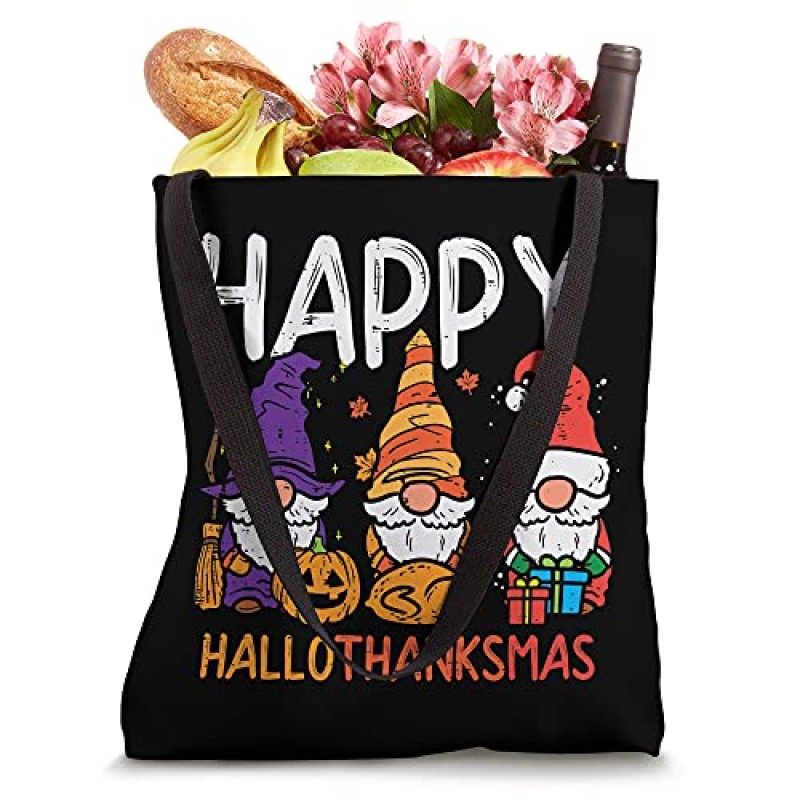 Gnomes Happy Hallothanksmas 할로윈 추수감사절 크리스마스 토트백