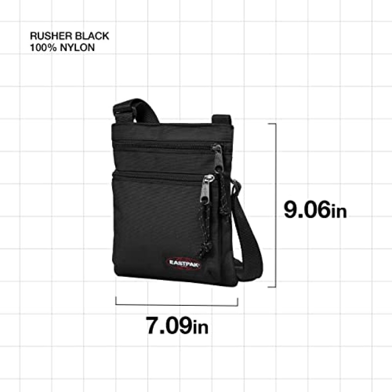 Eastpak Rusher 숄더백 - 열쇠, 지갑, 헤드폰 등을 보관할 수 있는 보관함 - 블랙