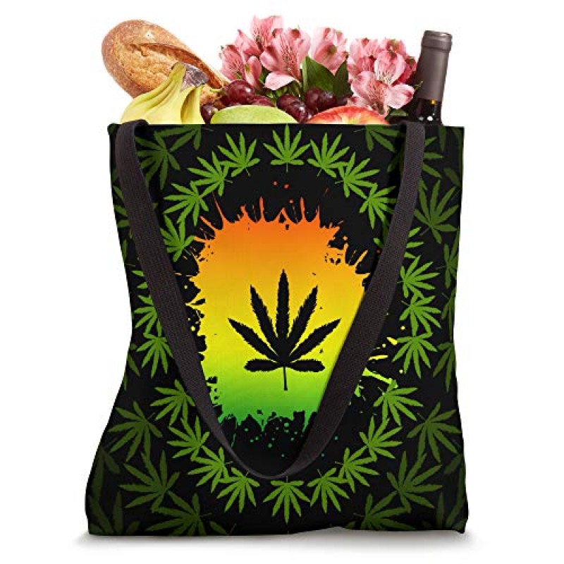 Rasta Weed Drips Cool 마리화나 대마초 420 Stoner Pot 선물 토트 백