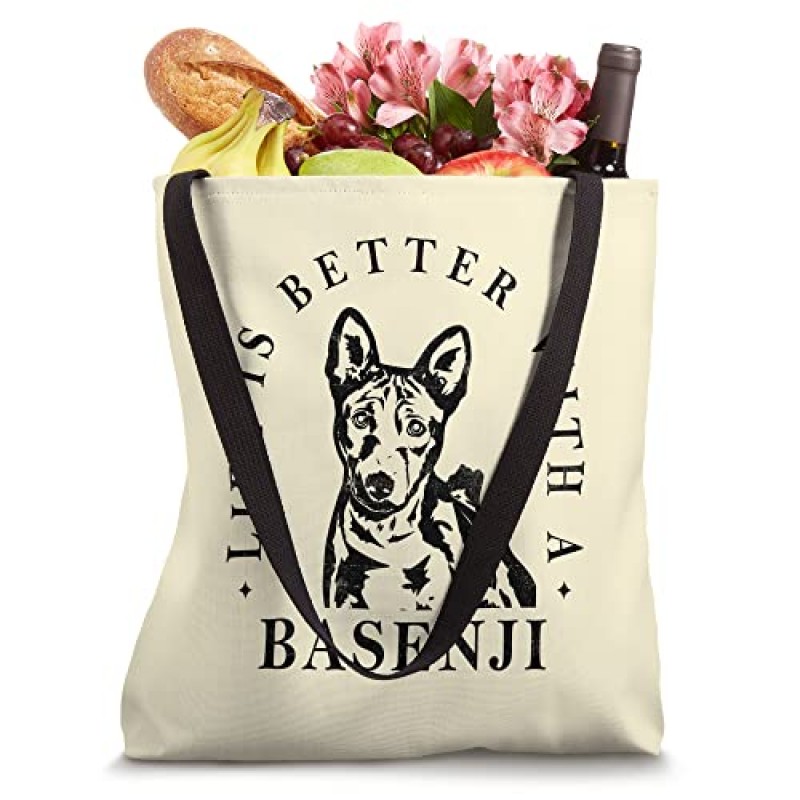 Basenji Life Better With Dog Mom Dad 토트백