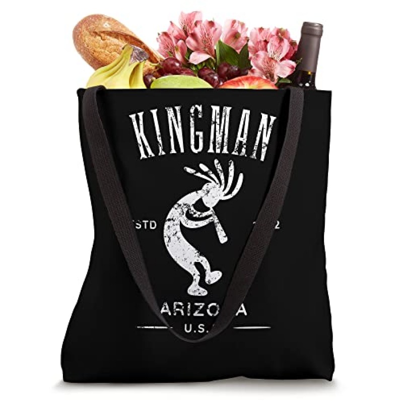 Kingman Arizona Dancing Kokopelli 디스트레스드 디자인 토트백