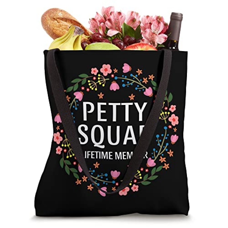 Petty Squad 평생 회원 팀 Petty Team 꽃무늬 토트백