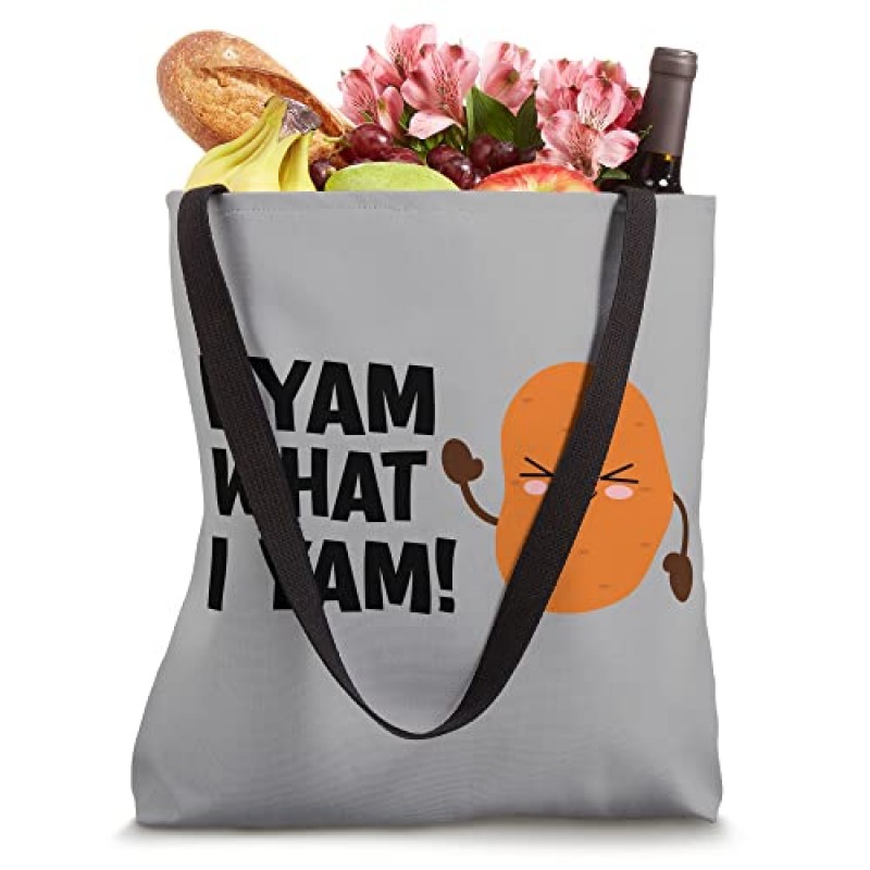 추수감사절 할로윈 I Yam What I Yam Pun Joke Yam 의상 토트백