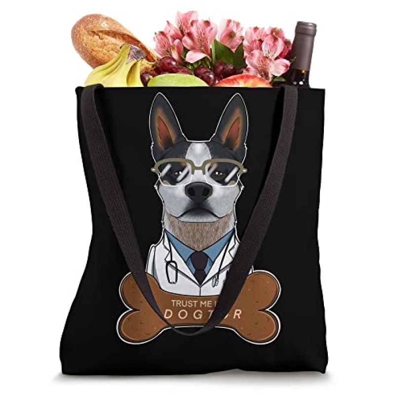 저를 믿으세요 저는 Dogtor입니다 I 수의사 I Australian Cattle Dog 토트 백