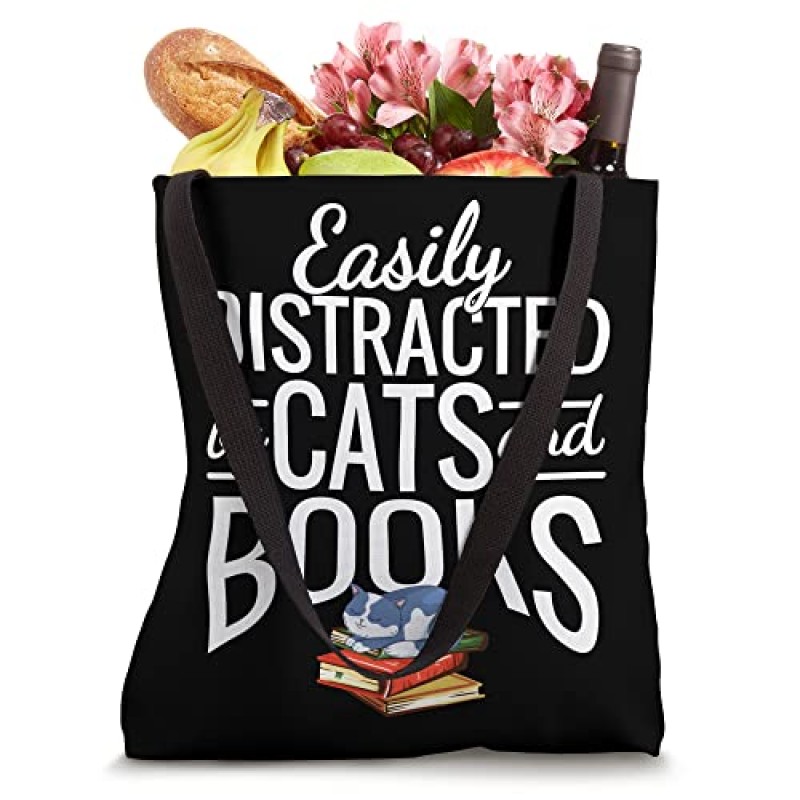 고양이와 책 때문에 쉽게 주의가 산만해집니다 - Cat & Book Lover Tote Bag