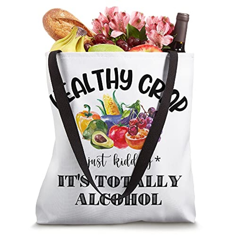 Healthy Crap Just Kidding Its 알코올 코튼 캔버스 토트백 토트백