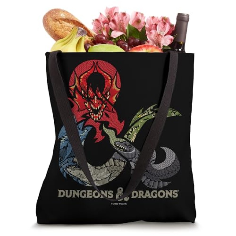 Dungeons & Dragons 드래곤 앰퍼샌드 로고 토트백