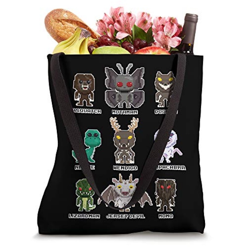 Bigfoot, Mothman, Wendigo, Dogman - 8비트 암호화된 픽셀 아트 토트백